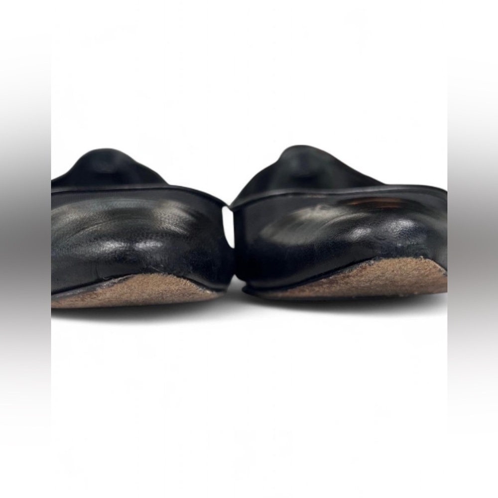 Manolo Blahnik Black Leather and Mesh Flats - Picture 6 of 10